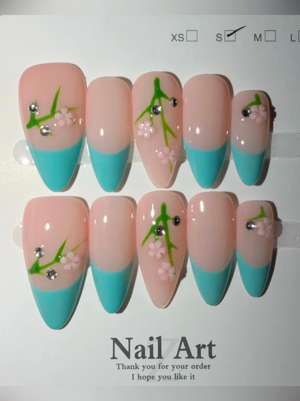 Almond Press-On Nails – Size Small